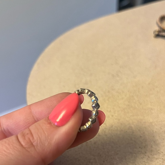 PANDORA CIRCLE & DIAMOND SHAPED ETERNITY BAND RING - Picture 4 of 4